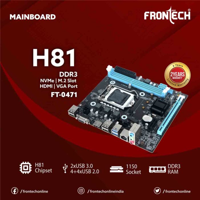 FRONTECH Mother Board H81 With NVME