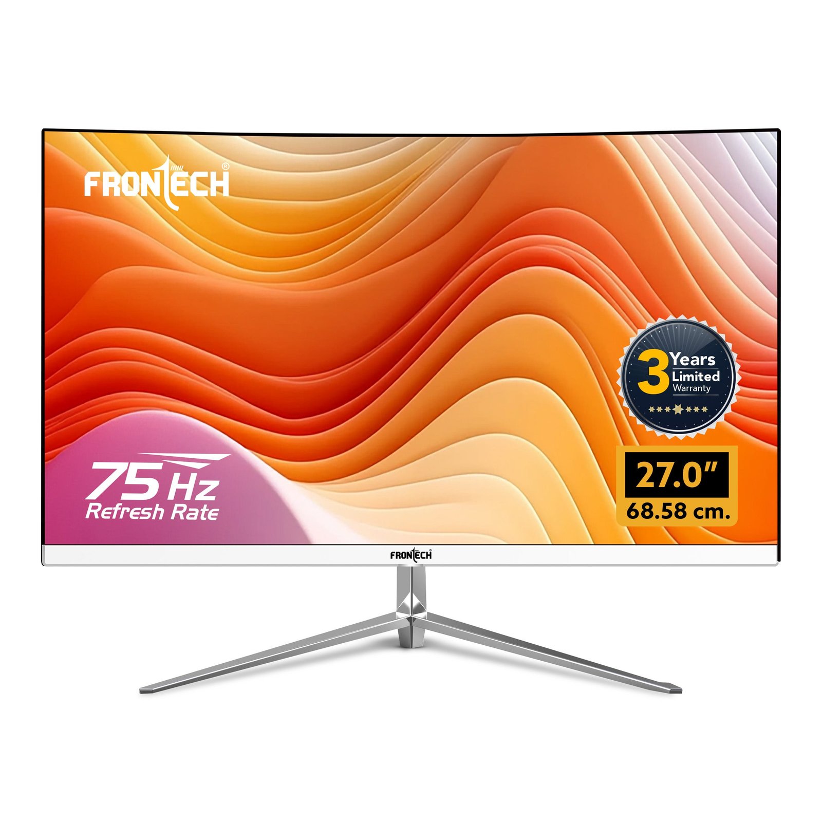 1-W_830d92ea-6c89-46c3-8298-f7c4f733a047.jpg Frontech 27 inch Curved LED Monitor 75Hz 1920x1080 Wall Mountable Frameless HDMI & VGA 12ms Built-in Speakers Ultima Series 3 Years Warranty - Image 1
