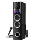 Frontech CRUX-167 60W Bluetooth Tower Speaker 1.0 Tower Wired Mic RGB Lighting Remote Control FM Radio BT/USB Compatible (SW-0167)