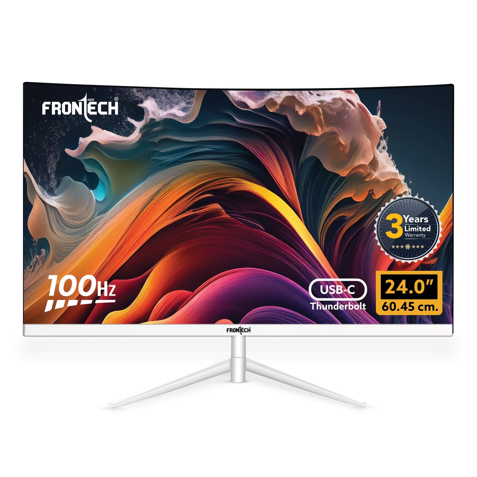 1_W_e0b974c0-b302-4840-893e-6d07e1ae3664.jpg Frontech 24 inch Ultima Series Curved LED Monitor 100Hz 1920x1080 1800R Curve Bezel-Less Design (MON-0077) - Image 1