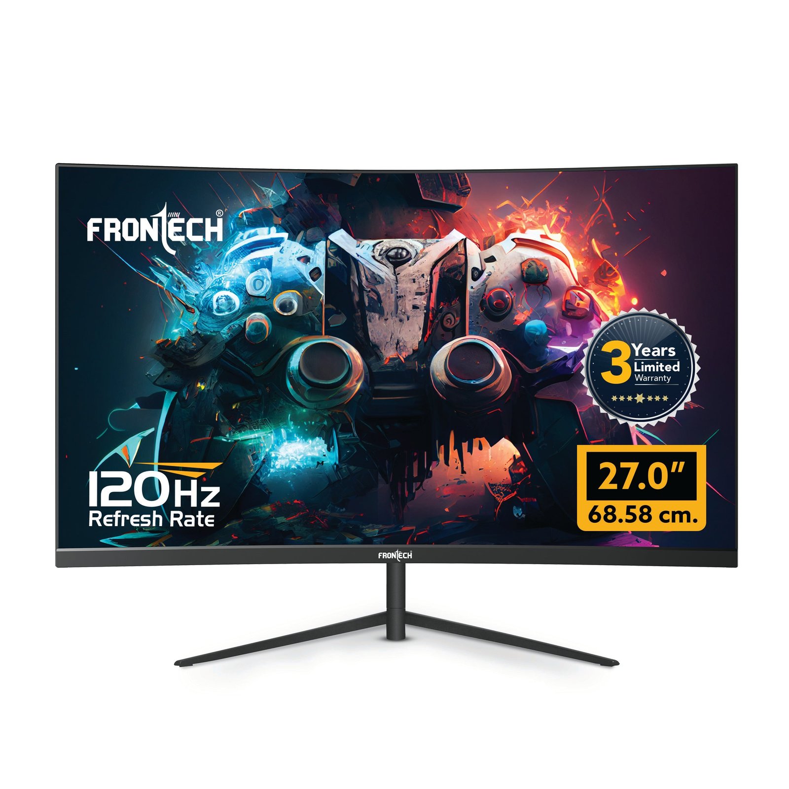 MON0053A_1.jpg Frontech 27 inch Curved Gaming Monitor 120Hz 1920x1080 RGB Wall Mountable HDMI & VGA 1ms Built-in Speakers 3 Years Warranty - Image 1