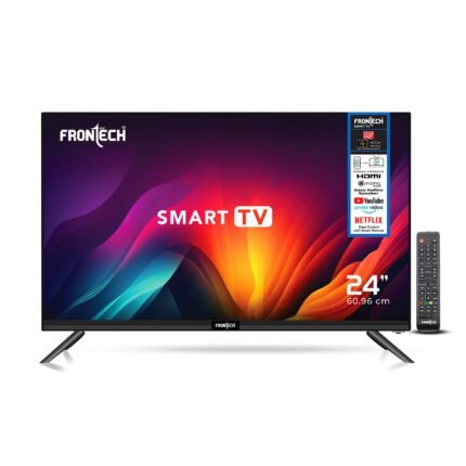 Frontech 24-Inch HD Ready LED Smart TV 1366x768p Dual 10W Speakers Wi-Fi HDMI/USB/AV IR Remote Wall Mountable AOSP OS (TV-0022)