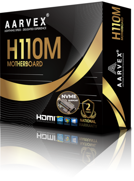 Aarvex Motherboard Intel H110M Chipset – Micro-ATX