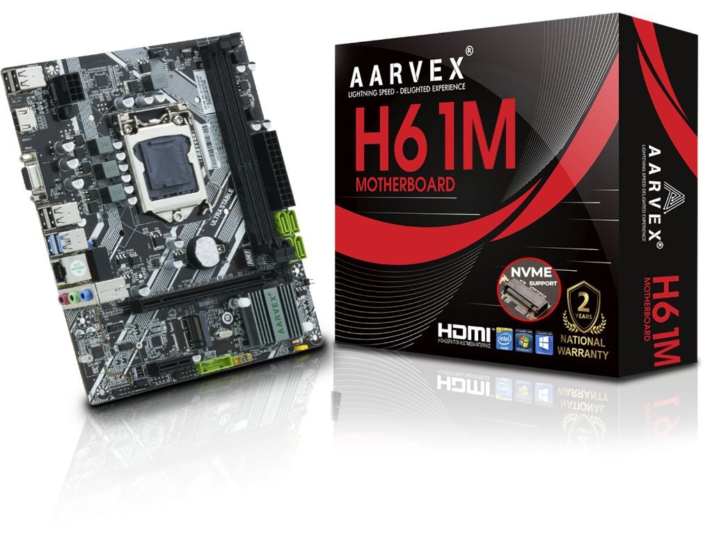 Aarvex H61M Intel LGA1155 Micro ATX Motherboard