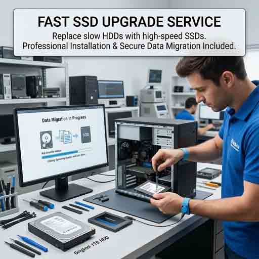 Replace your slow HDD with a fast SSD on your desktop. Professional SSD upgrade